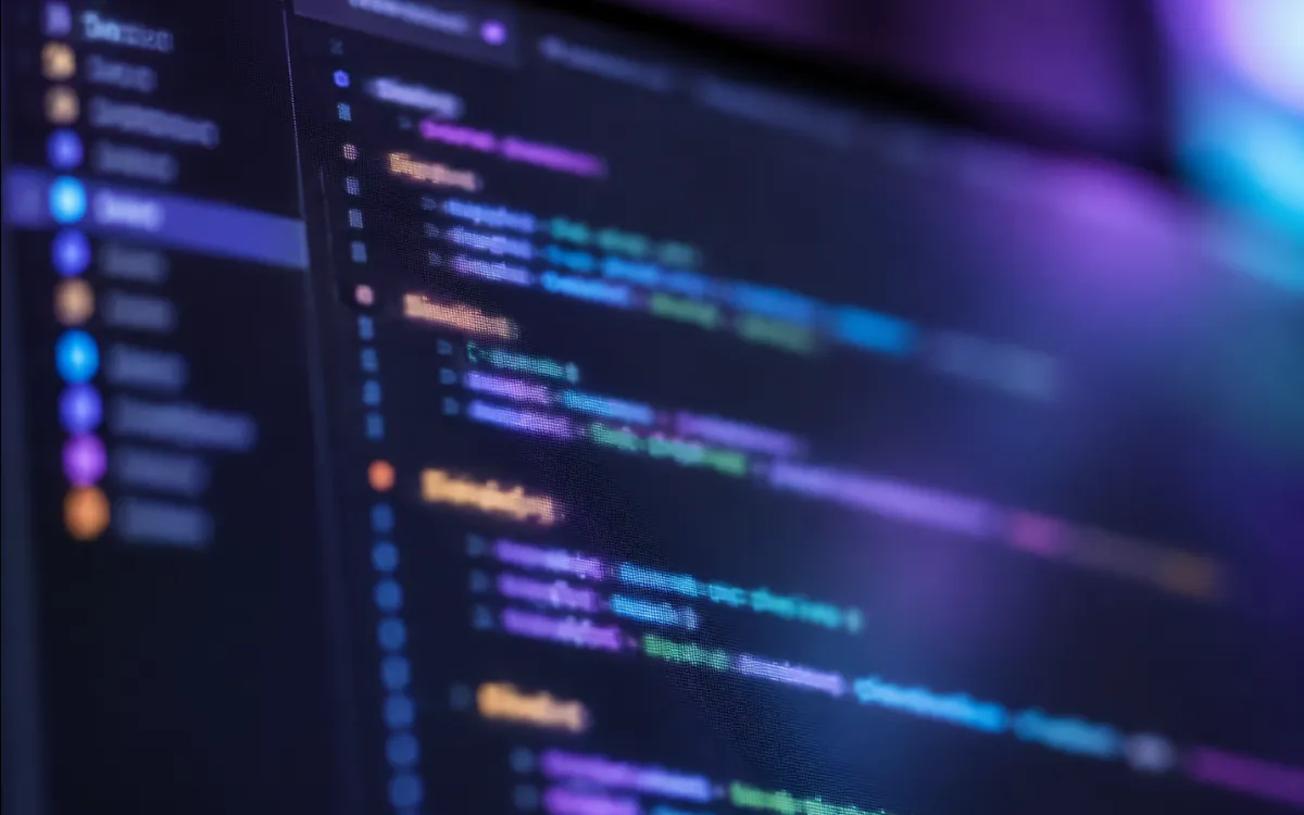 Primer plano de una pantalla con un archivo de texto plano abierto en un editor de código.