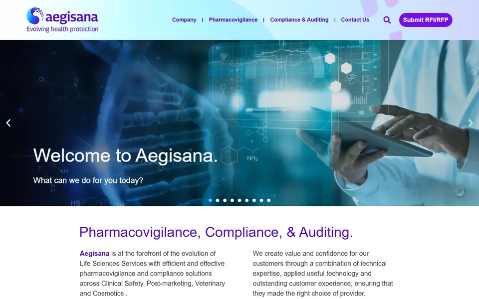 Captura de la web de Aegisana