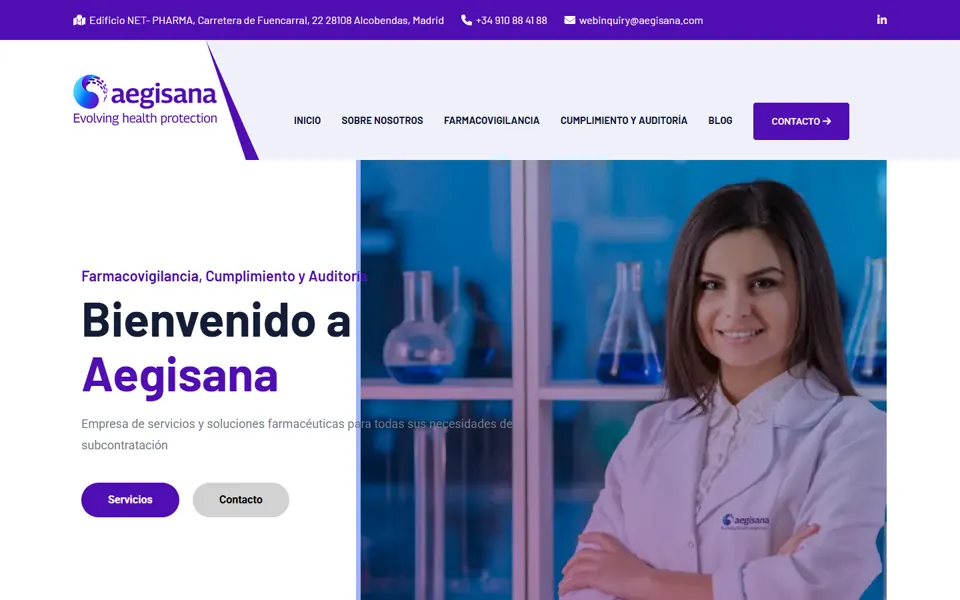 Captura de la web de Aegisana España