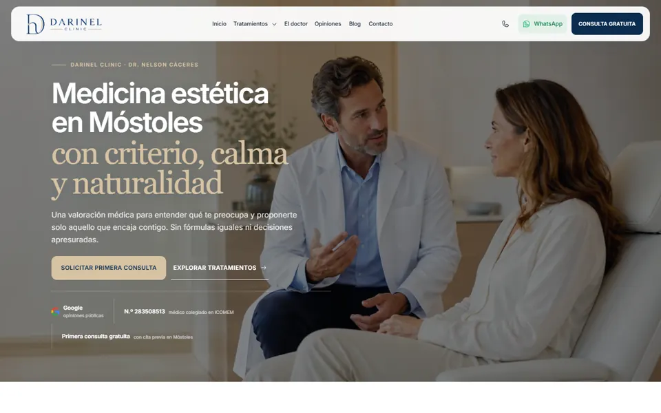 Captura de la web de Darinel Clinic
