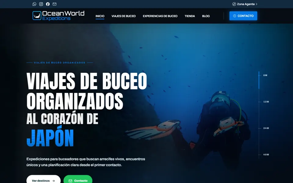 Captura de la web de Ocean World Expeditions