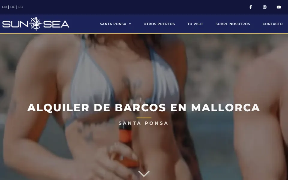 Captura de la web de Sun & Sea Charter
