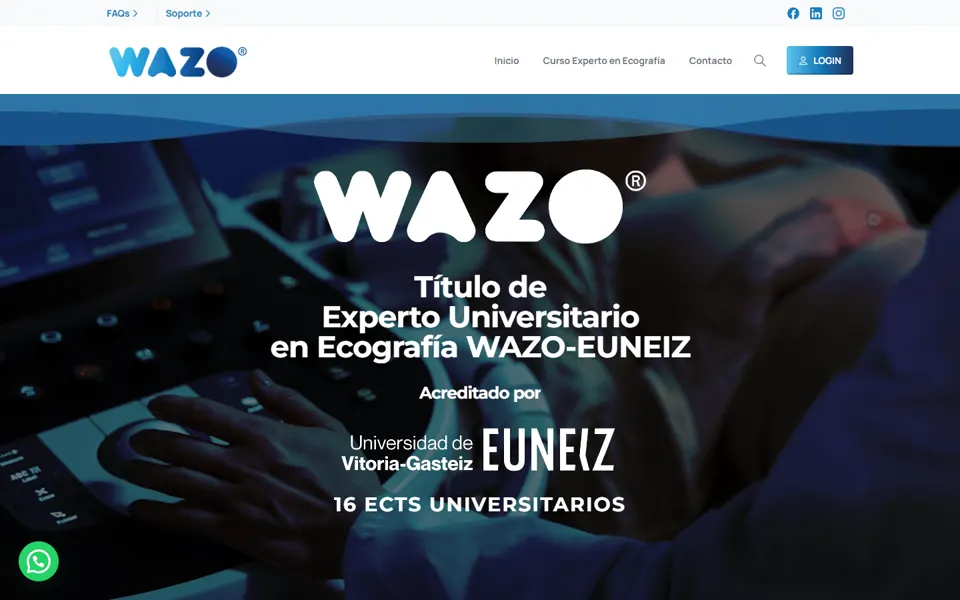 Captura de la web de WAZOECO